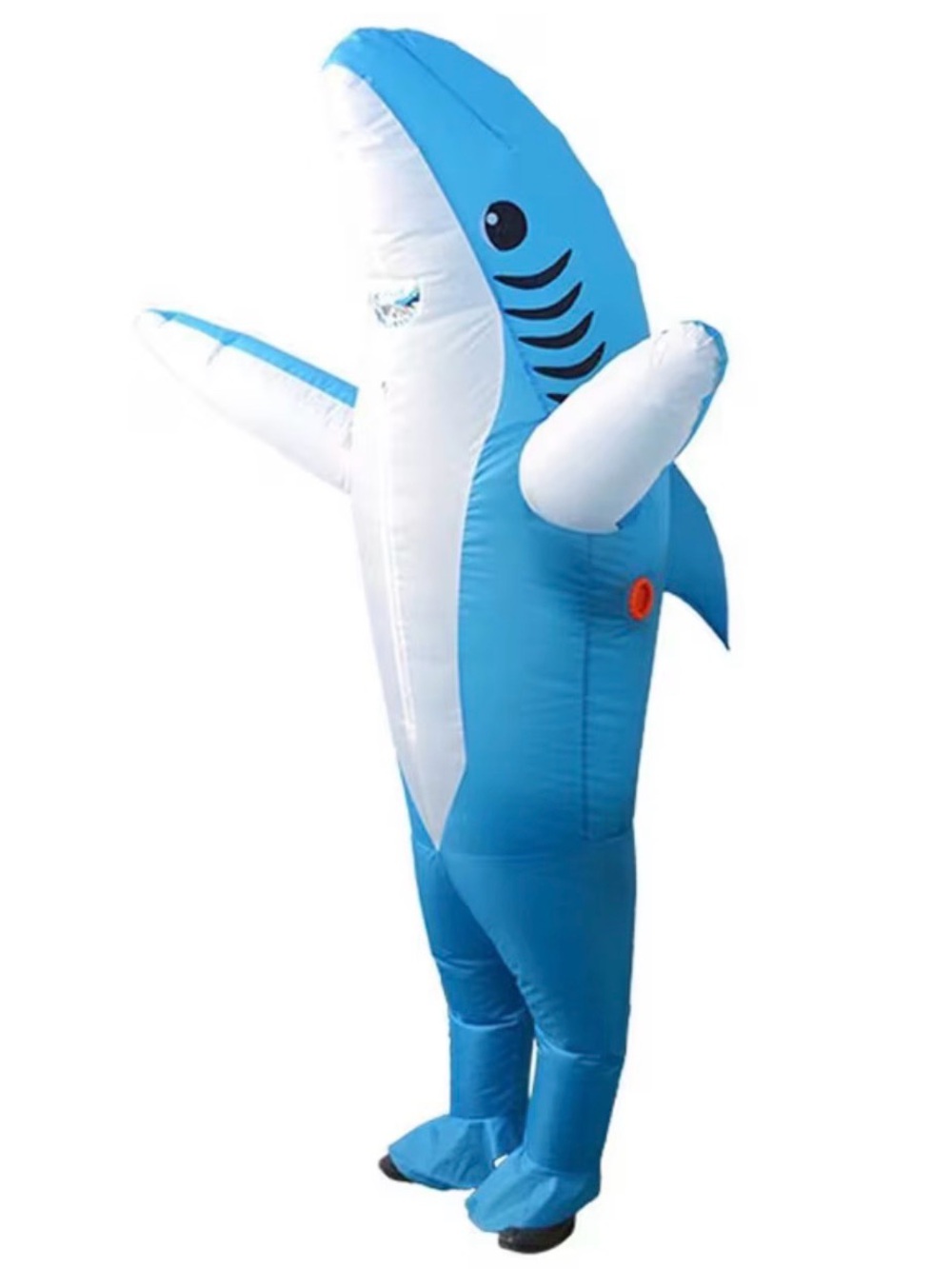 Inflatable Shark Costume Blue White Full Body Halloween with Fan – Works